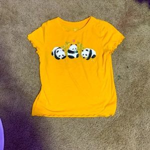 Kids yellow panda shirt